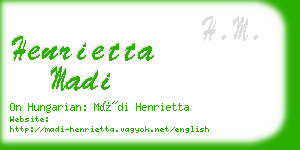 henrietta madi business card